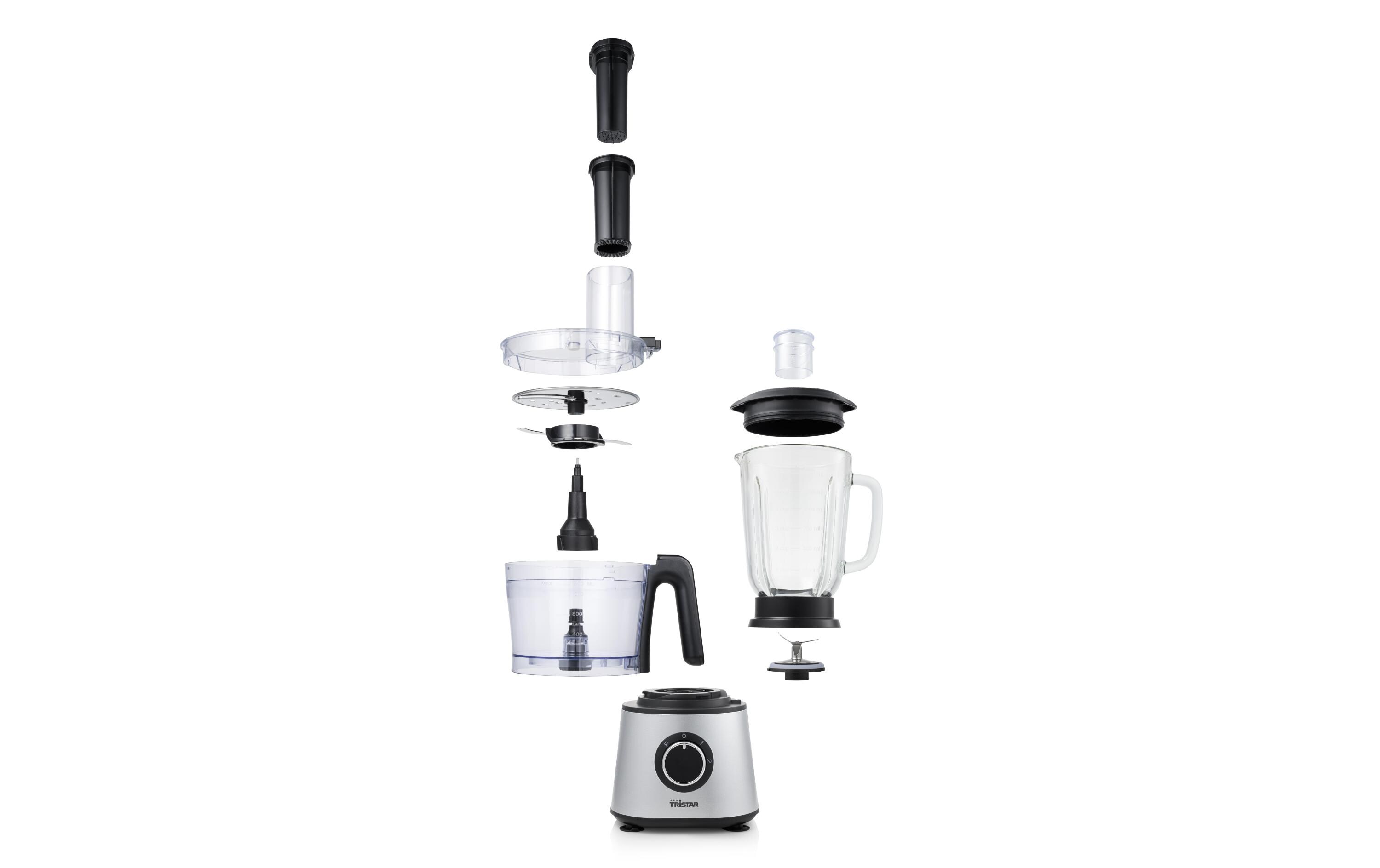 Küchenmaschine MX-4823 Edelstahl/Schwarz/Transparent600 W-Küchenmaschine
