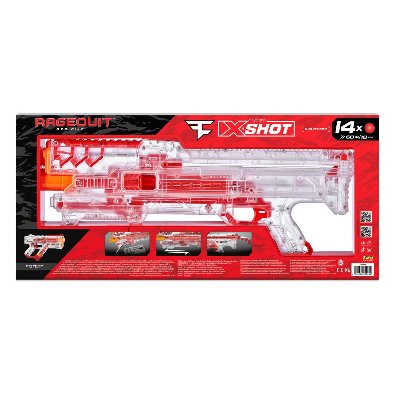 X-Shot Chaos Faze RageQuit met 24 Dartballen