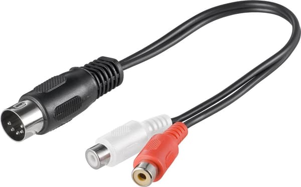 Lydkabel adapter; DIN hann til stereo RCA hunn