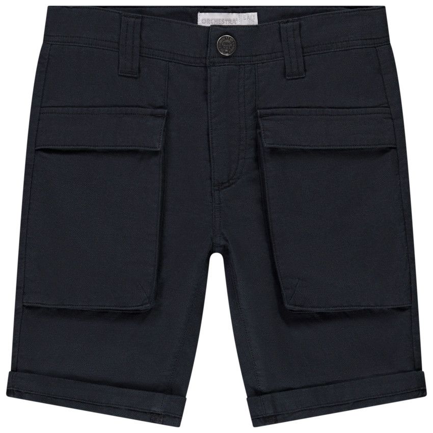 Bermuda avec maxi poches soufflées pour garçon - Gris foncé