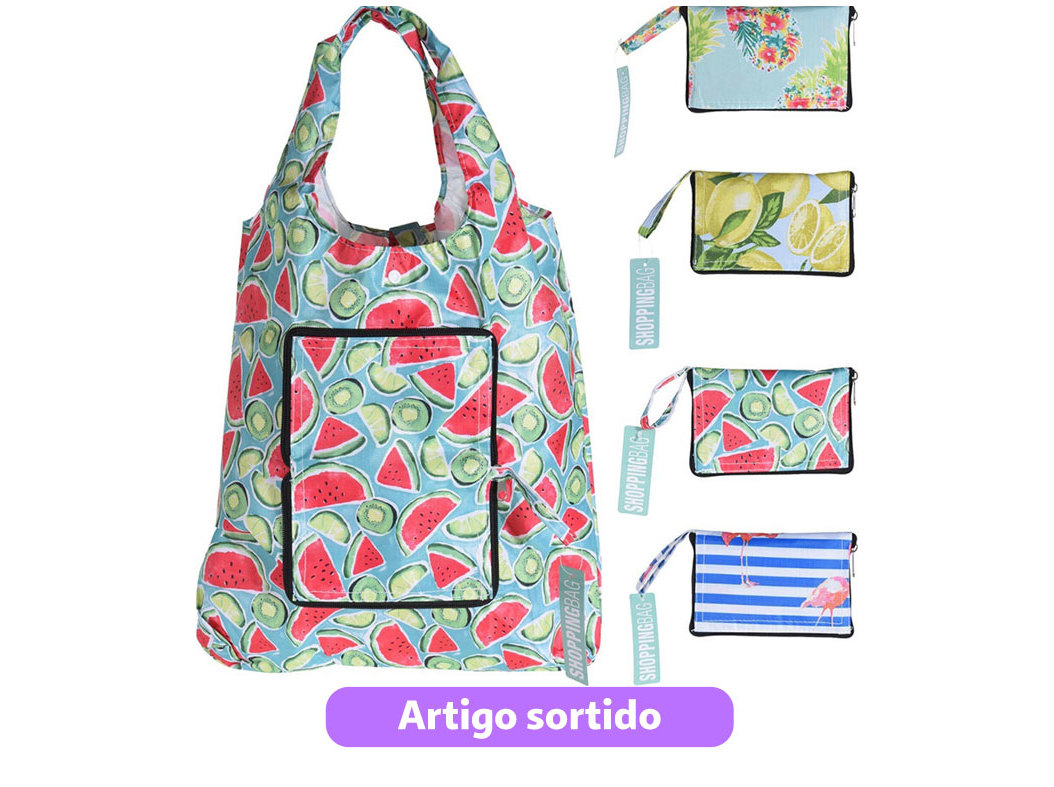 SACO COMPRAS DOBRÁVEL 37X50CM MODELOS SORTIDOS