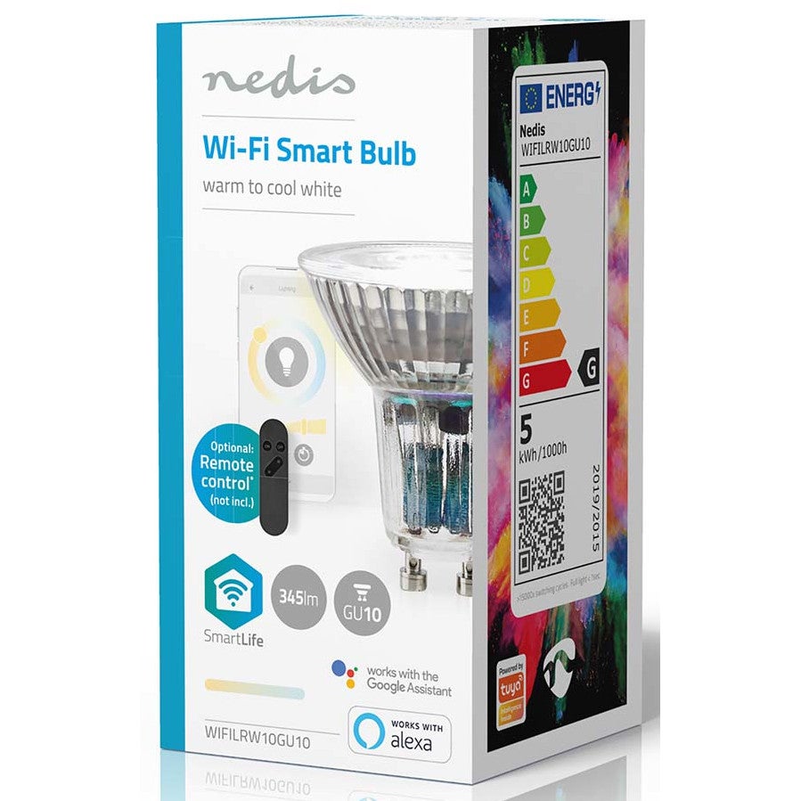 Nedis WIFILRW10GU10 Smartlife LED-lamp GU10 345 lm 3.9W warm-cool white