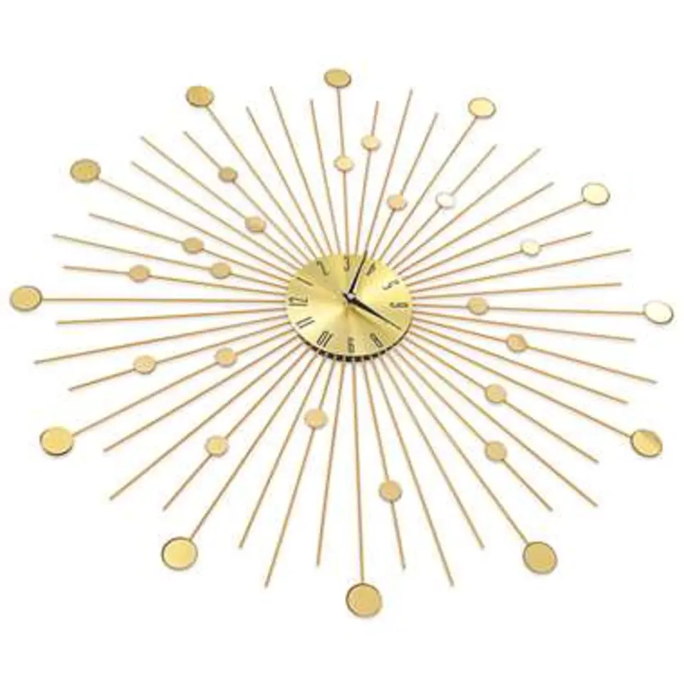 vidaXL - Wandklok - Goud - Metaal - 70 cm