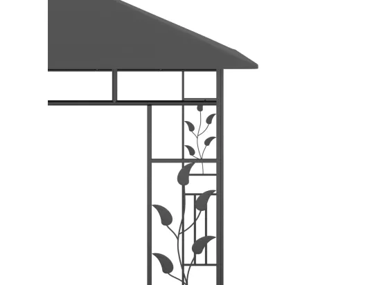 Belvédère avec moustiquaire 3x3x2,73 m Anthracite 180 g/m²