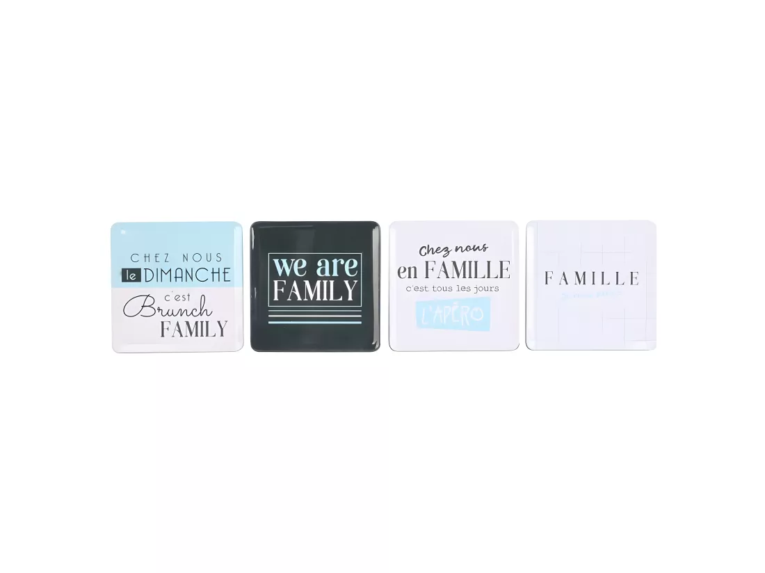 Set de 4 dessous de verre Family