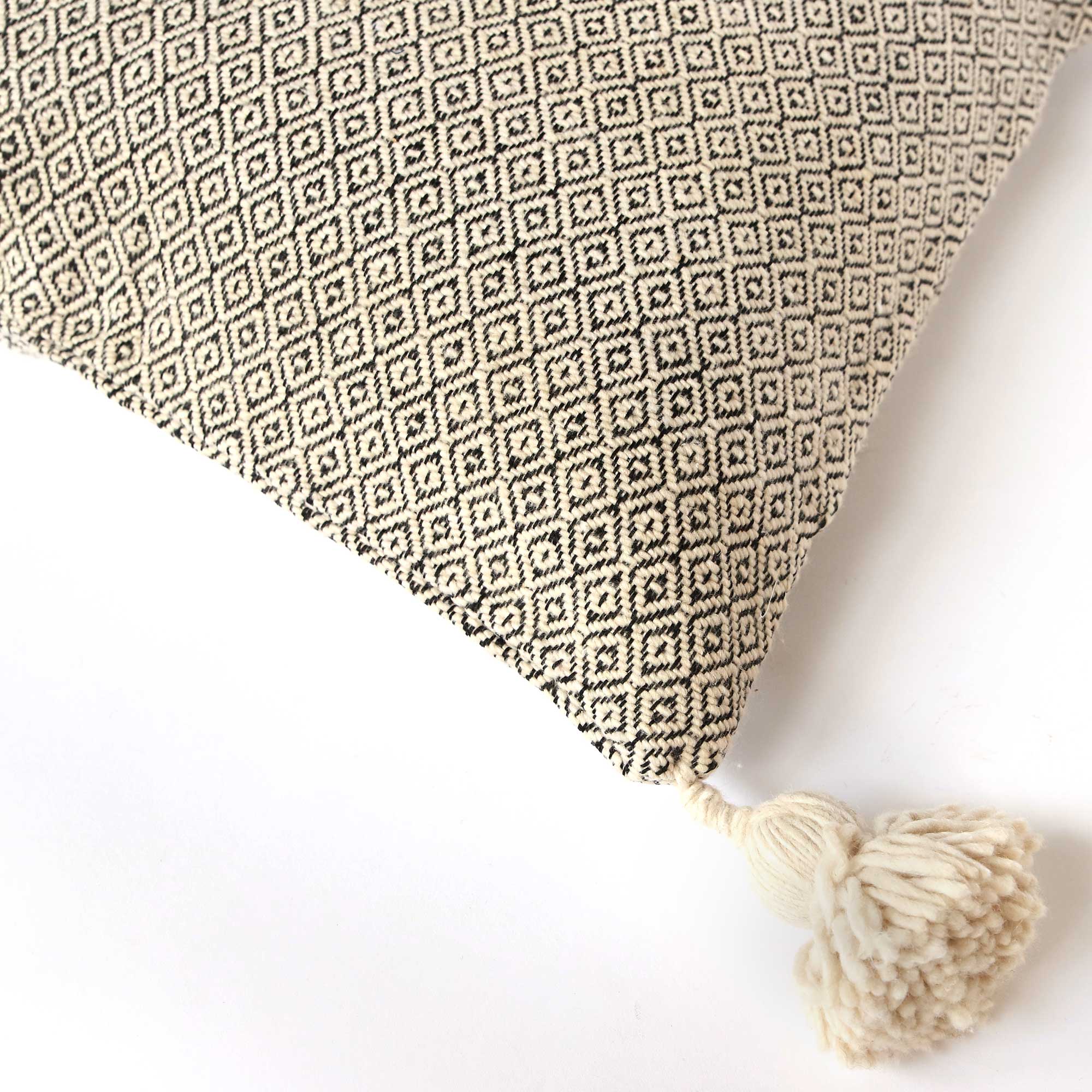 Kissenbezug jacquard creme-schwarz, B 50 cm, H 50 cm von fischer's lagerhaus