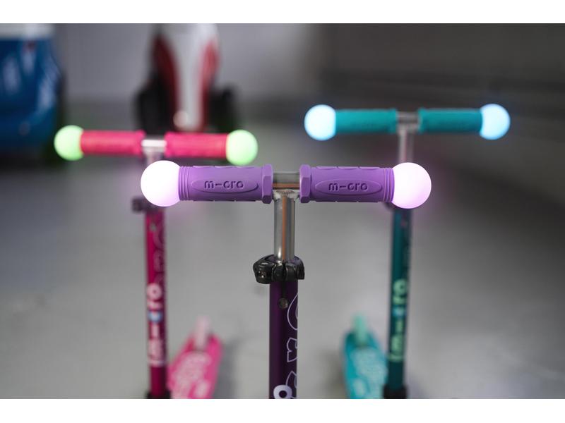 Micro Mobility Kickboard Mini Deluxe Magic Pink, LED Magischer Fahrspass auf drei Rädern – Pink
