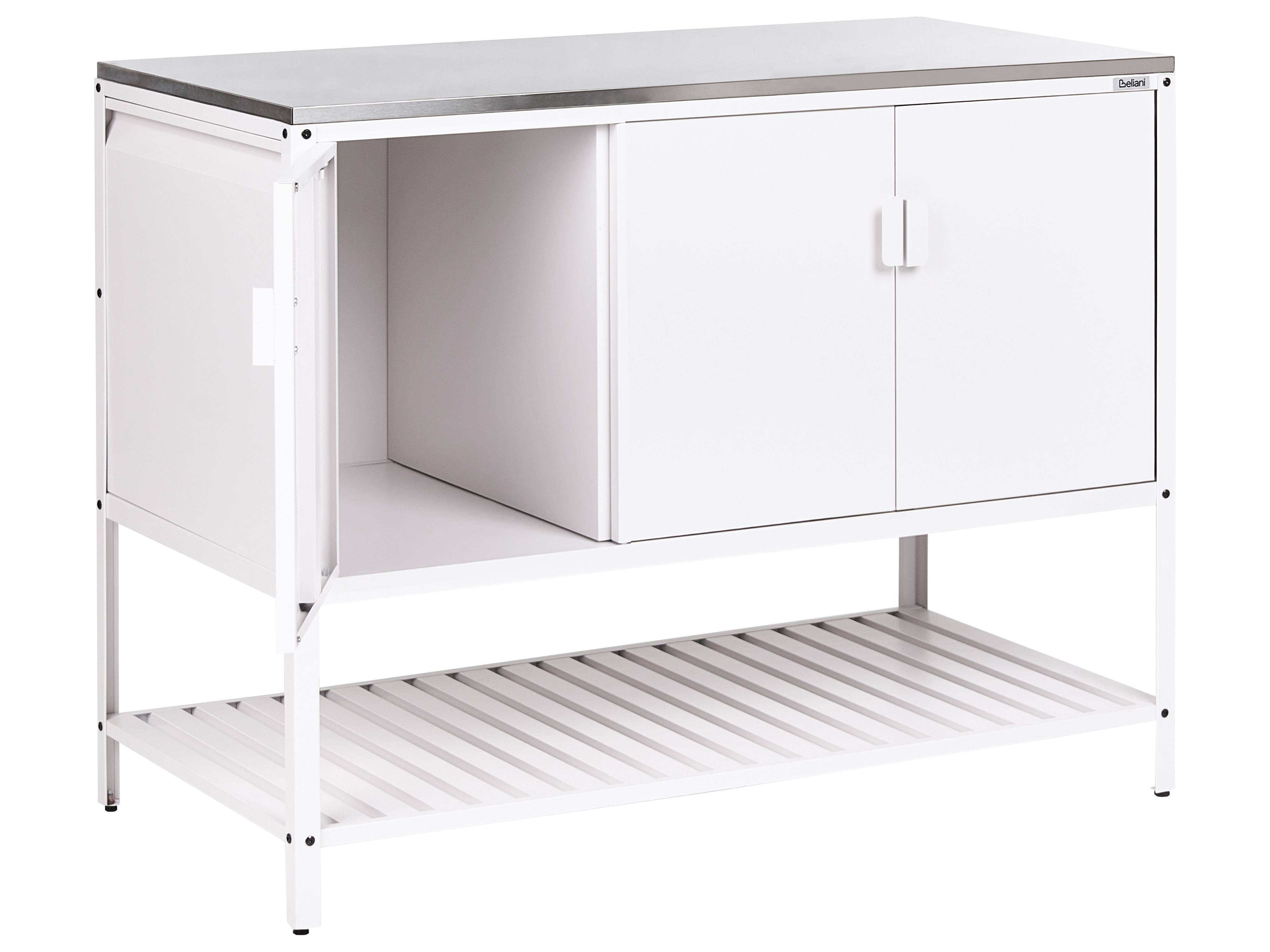 Tuin keukenset 2-delig met spoelbak MAENZA Metaal Wit
