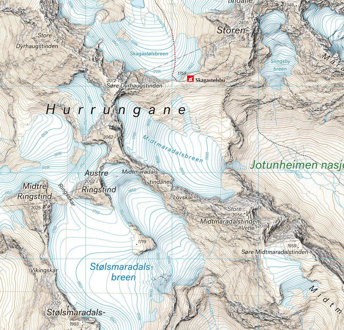 Calazo Høyfjellskart Jotunheimen