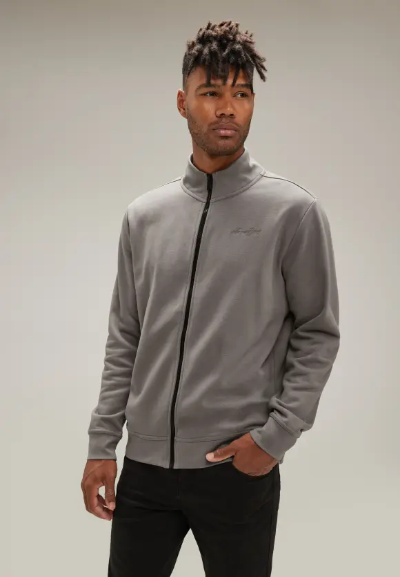 Sweatjacke mit Zipper - dark dull sand