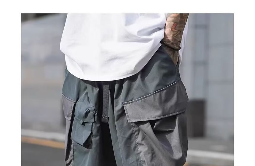 Cowpow - Mid Rise Two Tone Cargo Shorts