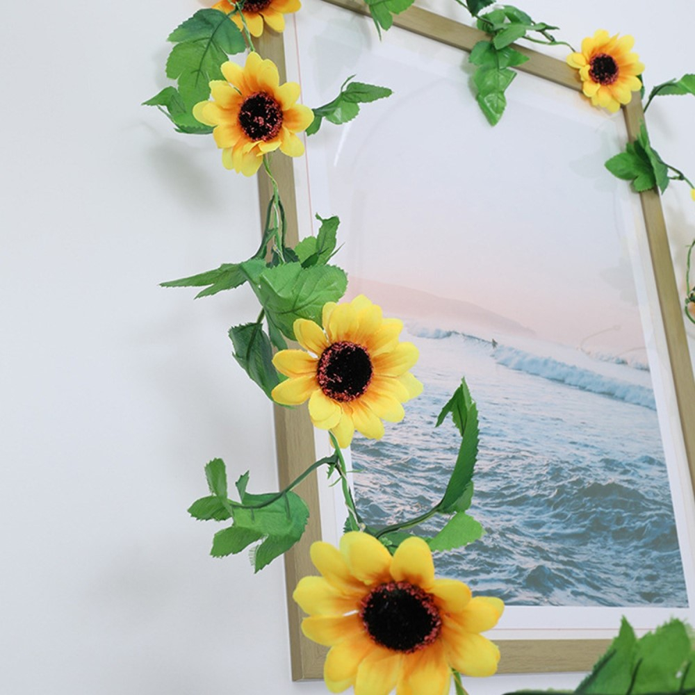 (2m) 20 LED's Deko Lichterkette Sonnenblumen Beleuchtung (Batteriebetrieben) - Warmweiss