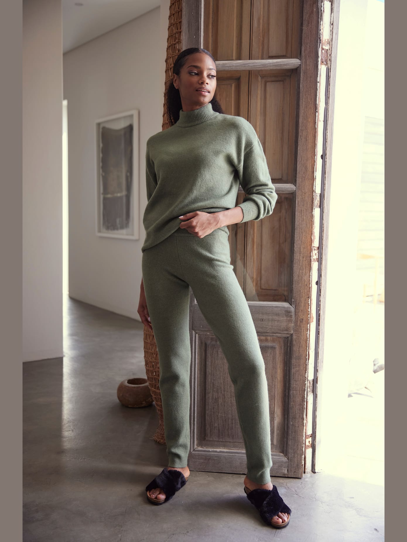 Pull en tricot à col montant