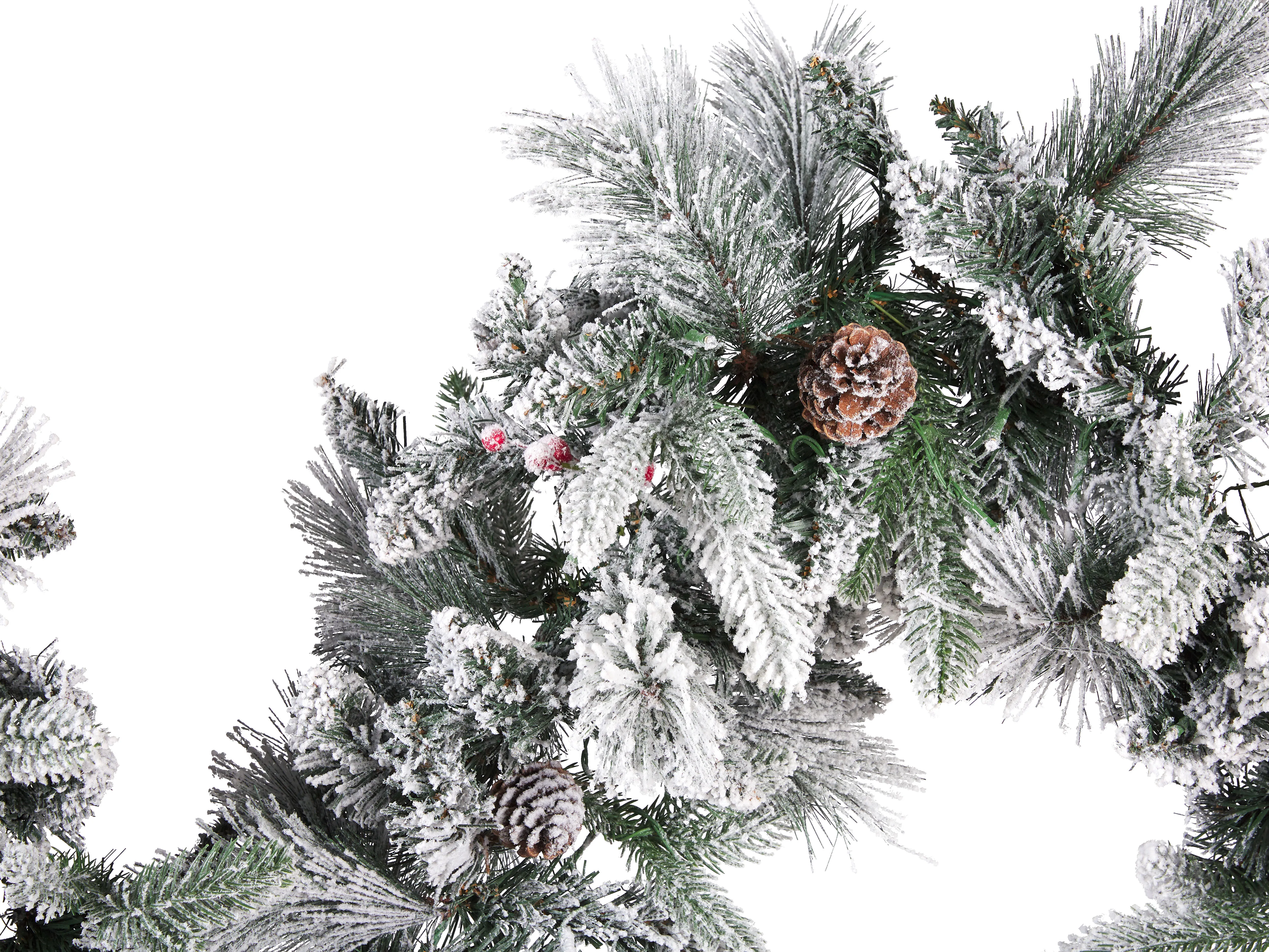 Besneeuwde kerstguirlande LED WHITEHORN 270 cm Wit