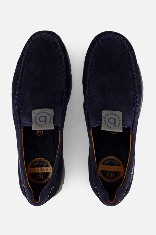 Bugatti Clipperton Instappers blauw Suede
