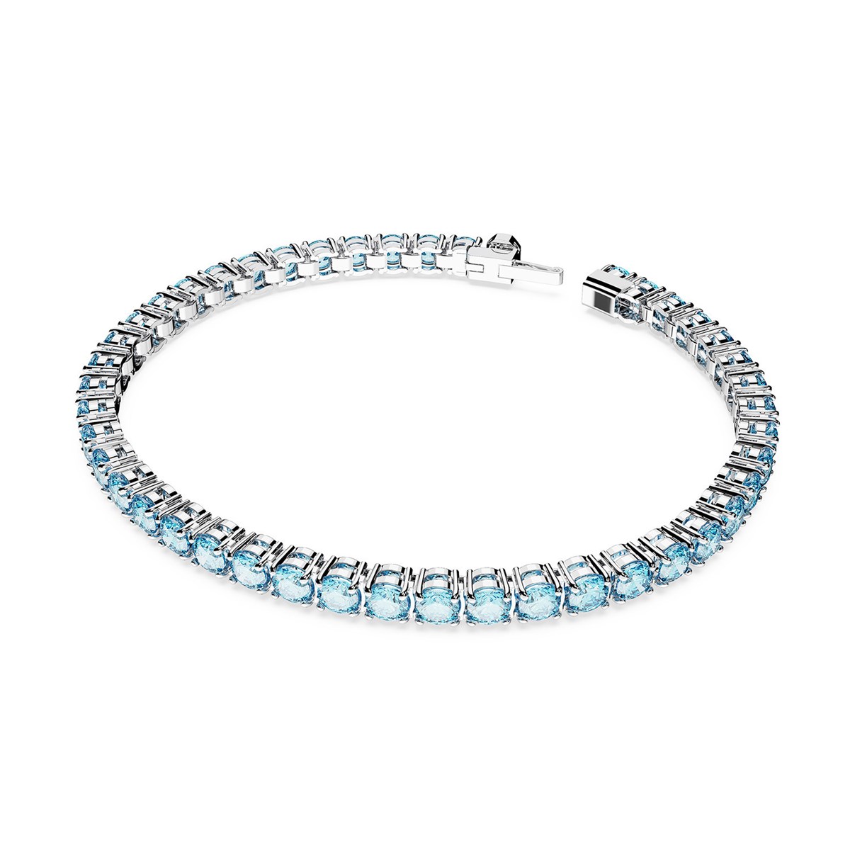 Bracelet Swarovski Matrix tennis bleu Taille L