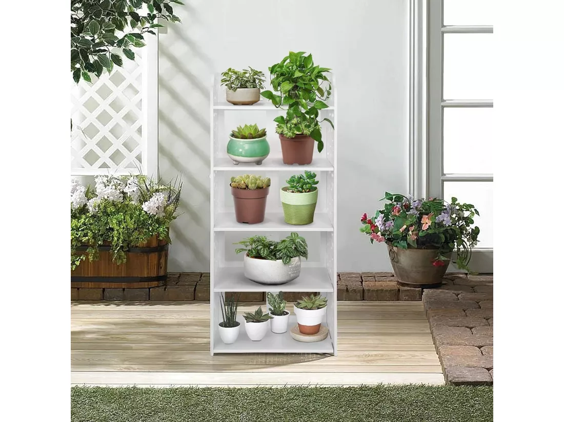 Armoire à Chaussures à 5 Niveaux,Meuble à Chaussures Étagère de Rangement Pratique,23x40x90cm - Blanc