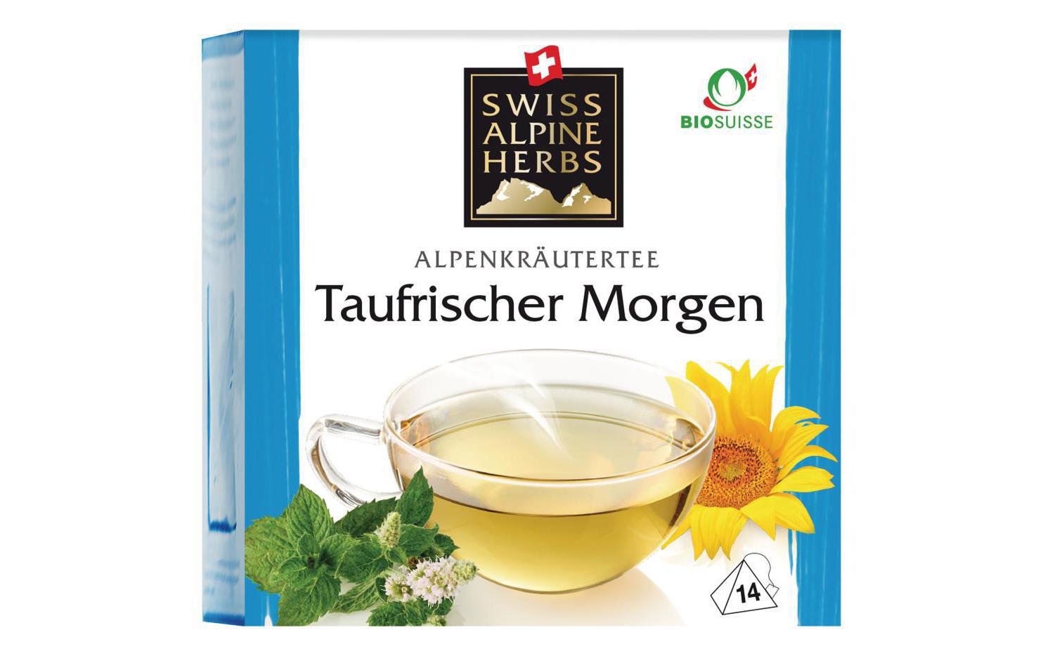 Teebeutel Bio Taufrischer Kräutermorgen Pack 14 x 1 gSchweizer Tee