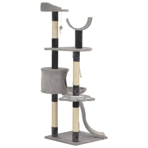 Arranhador para gatos com hastes de sisal, cinza