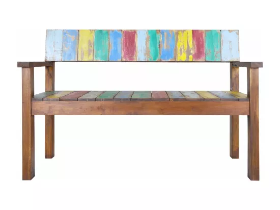 Banc 115 cm Bois de récupération massif