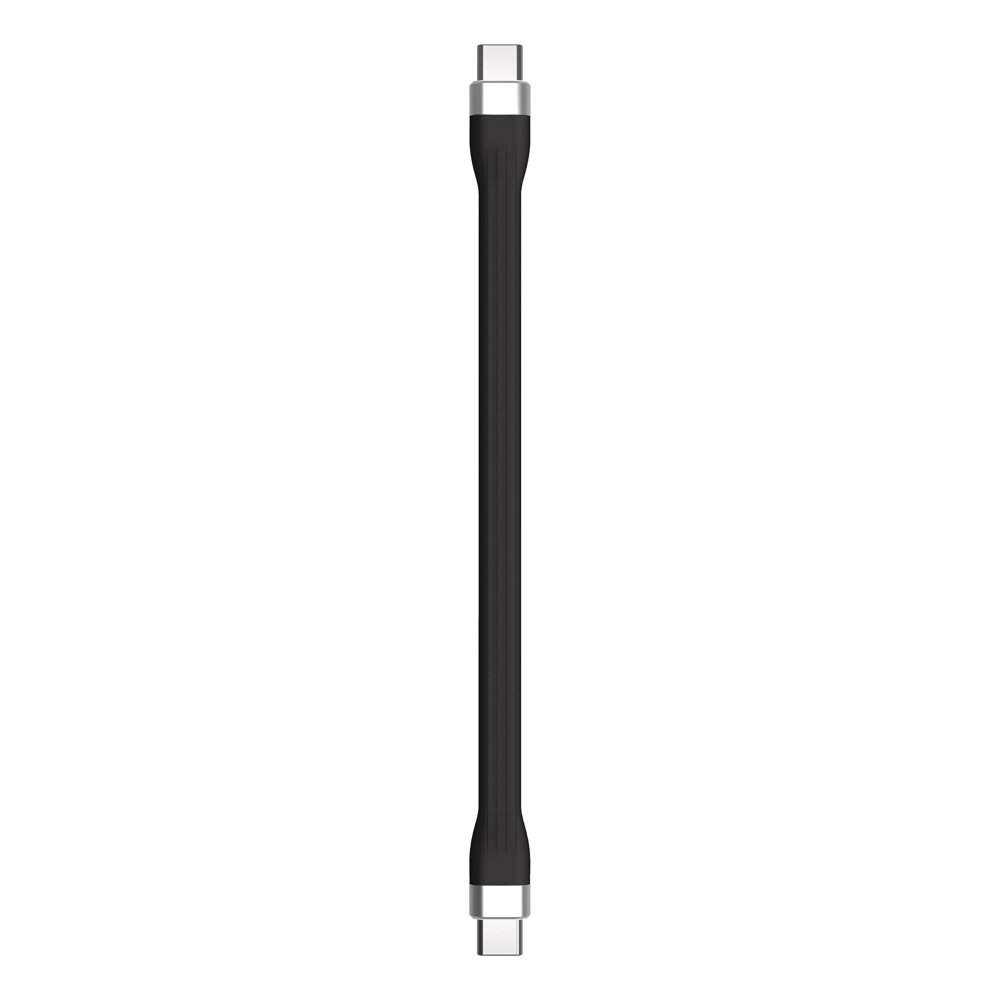 Linocell Flat USB-C-kabel 13 cm Svart