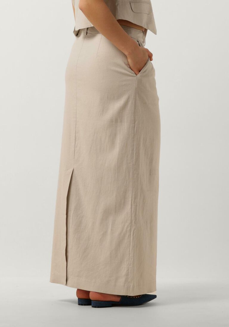 beige gestuz maxirok lizagz linen hw skirt