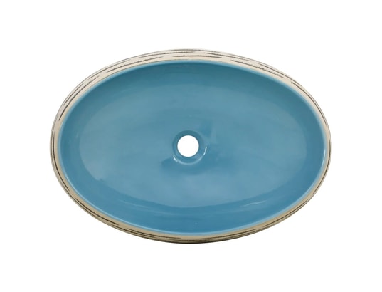 VIDAXL - Vasque à poser multicolore ovale 59x40x15 cm céramique