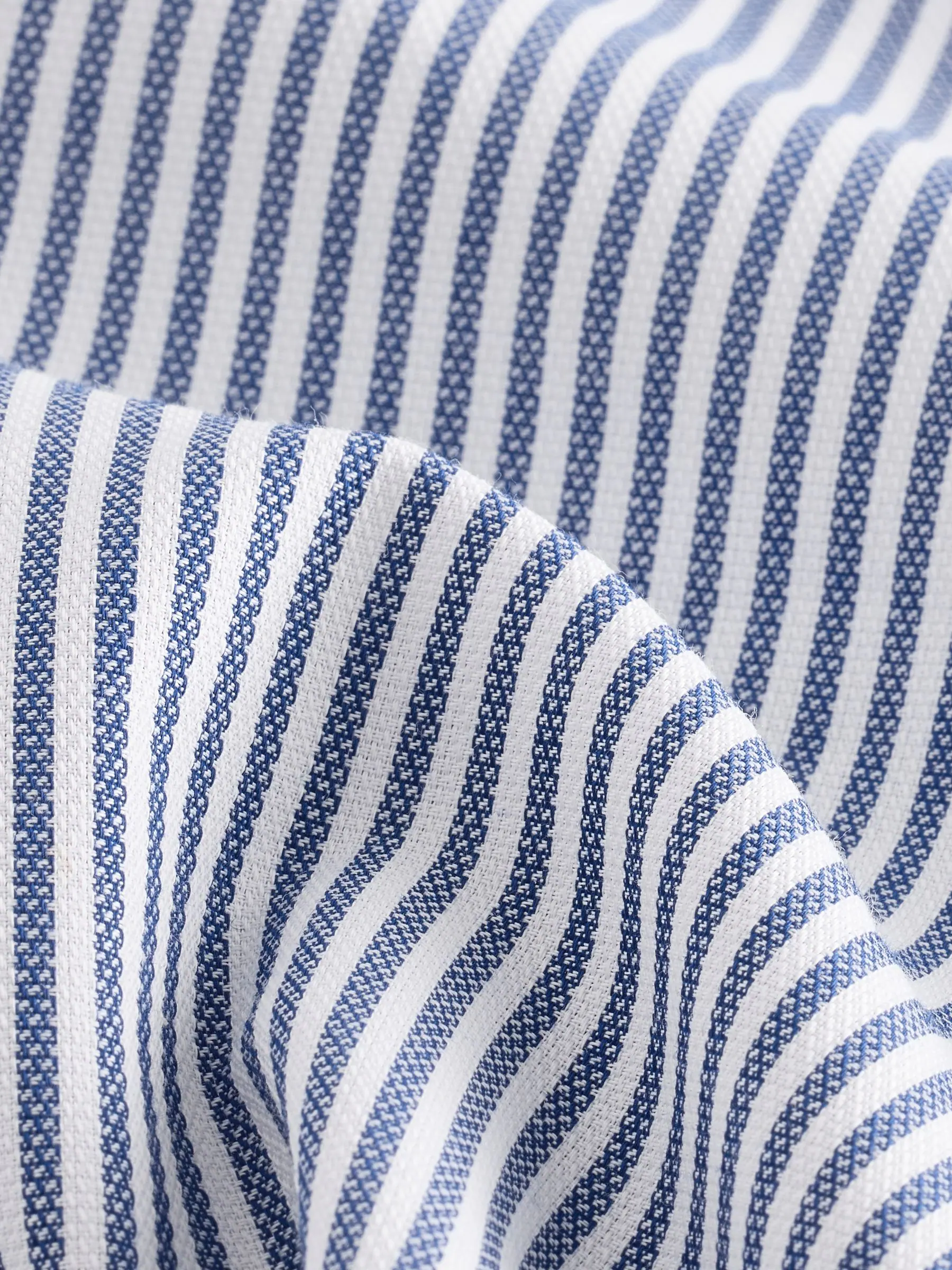 Blauw Bengaals - Strijkvrij Oxford overhemd met knopen