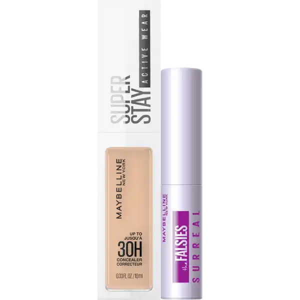 Make-up-Set: Super Stay Active Wear Concealer 20 Sand + Mini Falsies Surreal Extensions Mascara