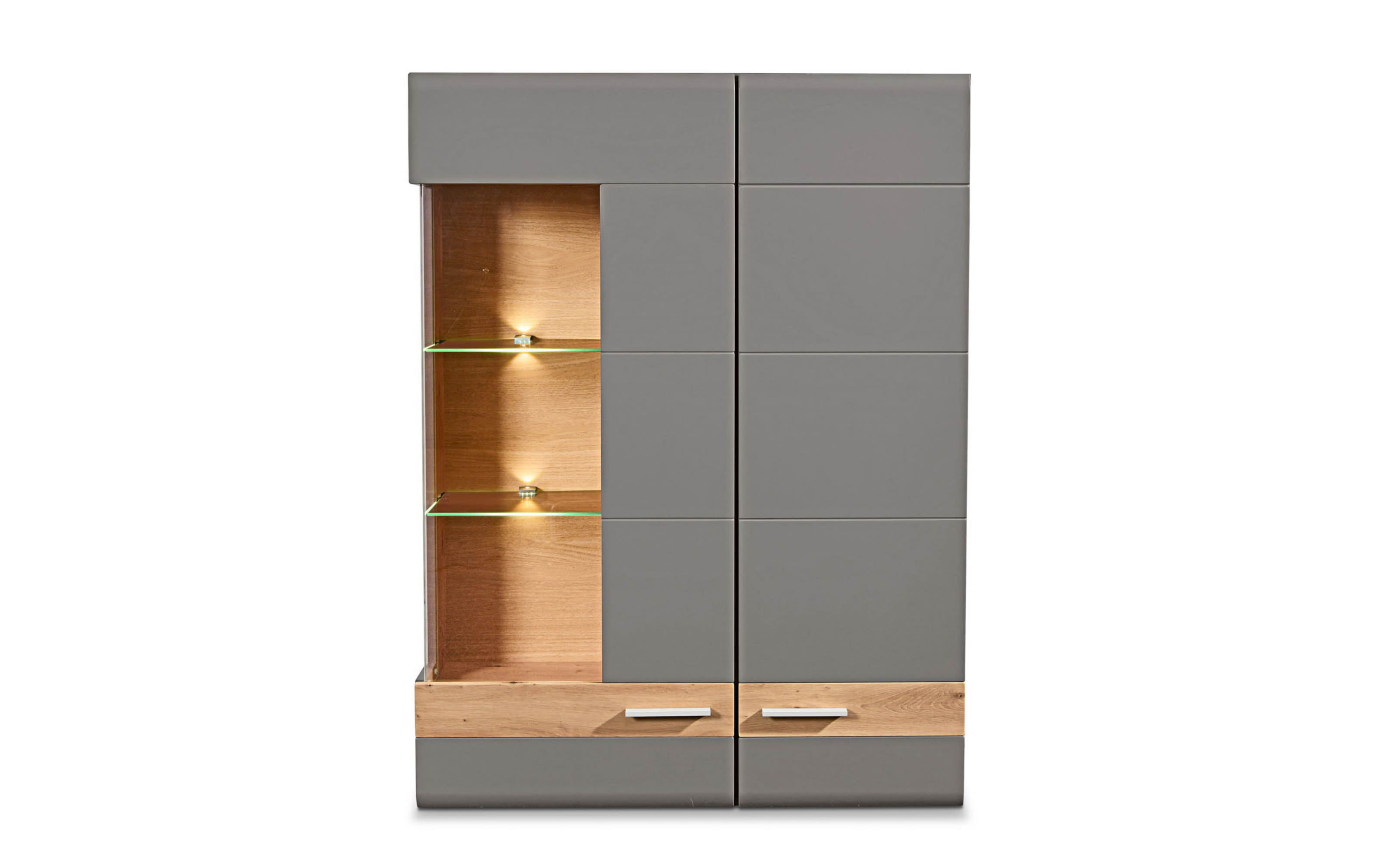 Hängevitrine Lucera, Basalt, Artisan Eiche Nachbildung, inkl. LED-Beleuchtung