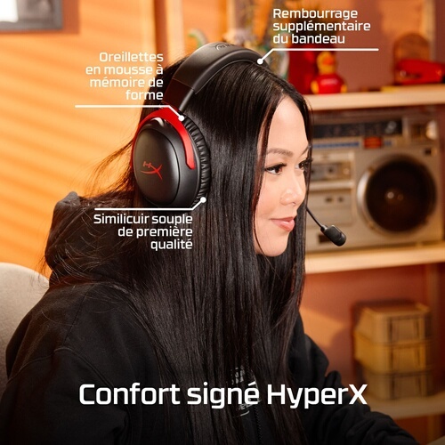 Casque PC Hyper X Cloud III S Wireless Black-Red Gaming Headset