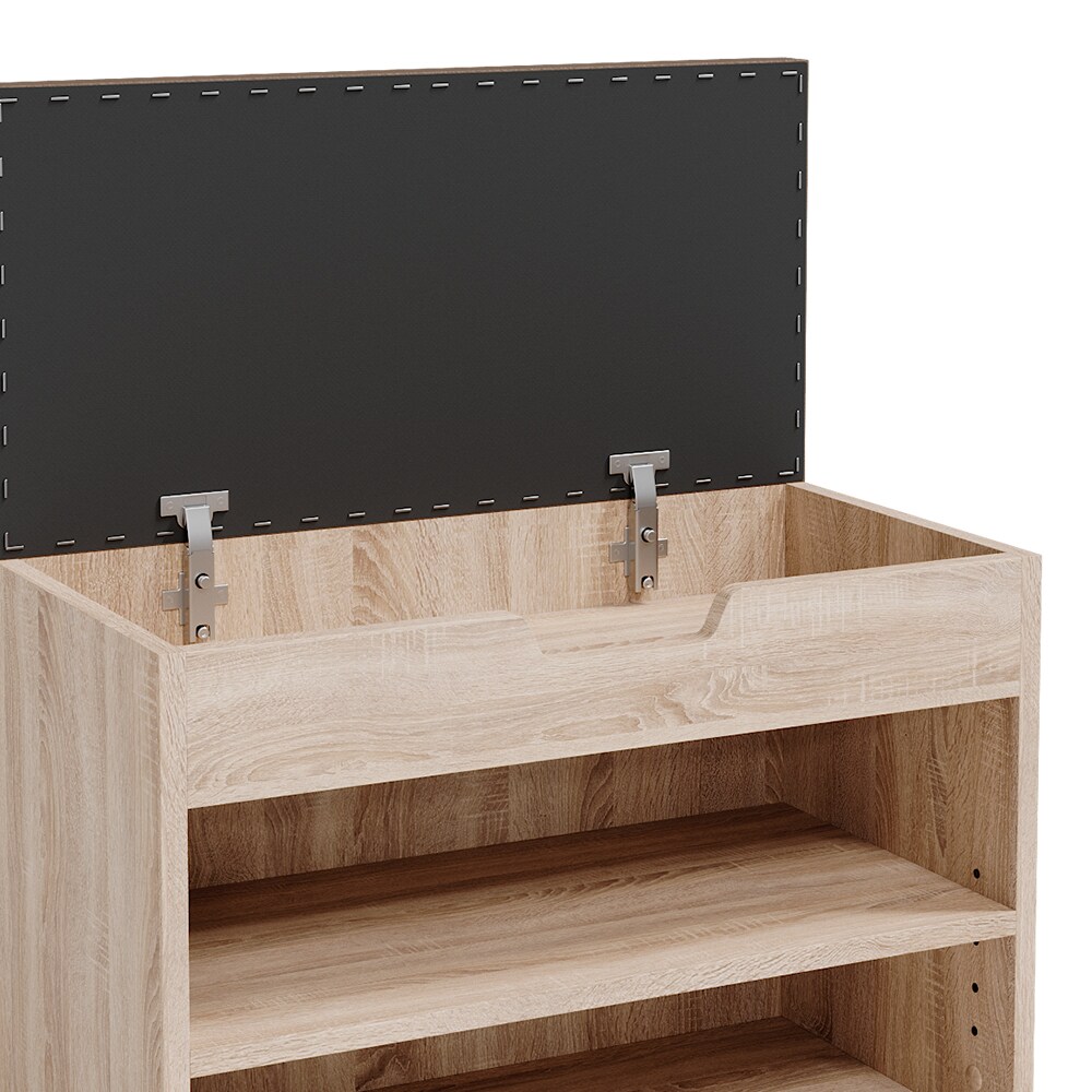 VICCO Schuhbank Schuhschrank Schuhablage Sitzbank Klappdeckel 6 Paar Sonoma