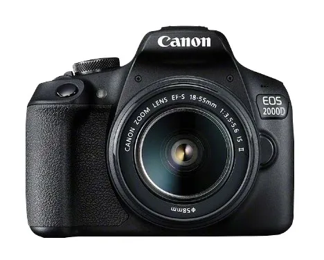 Canon EOS 2000D - Digitalkamera - SLR - 24.1 MP - APS-C - 1080p / 30 fps - 3x optisk zoom EF-S 18-55 mm IS  - Wi-Fi, NFC