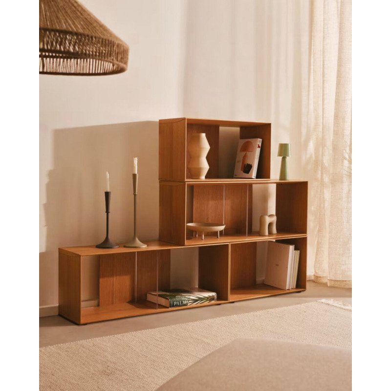 Lot de 4 étagères Litto modulables en placage de bois 168 x 76 cm