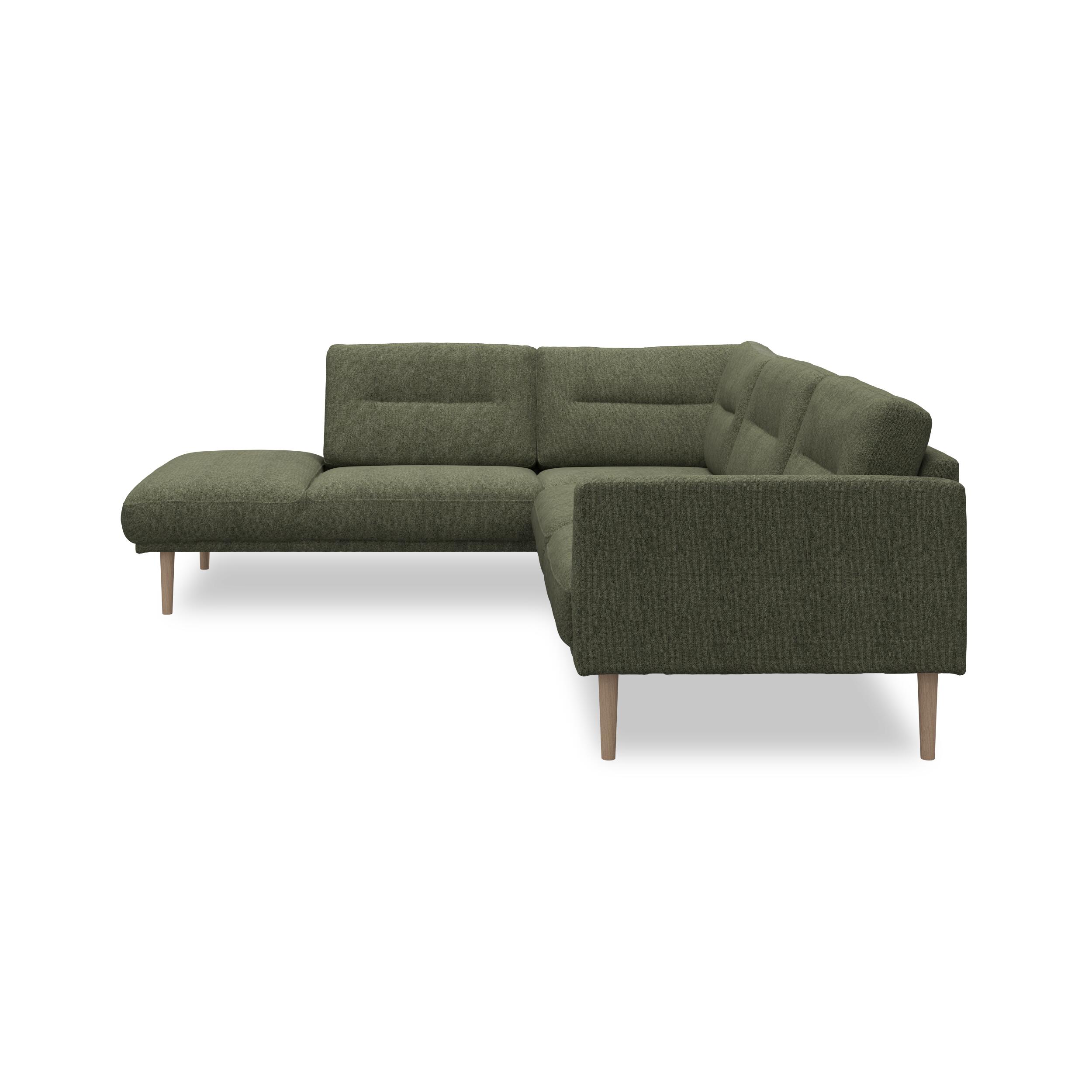 Larvik venstrevendt hjørnesofa med pufafslutning