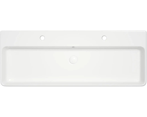 Jungborn dubbele wastafel THREE 1100 x 420 mm wit glanzend incl. keramische afvoerplug