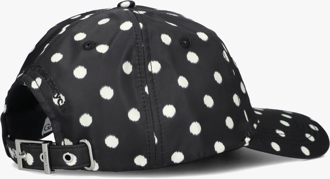 zwarte ganni pet printed nylon cap