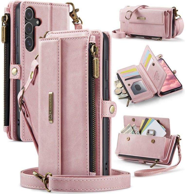 CaseMe - Samsung Galaxy S25 - Portemonnee Hoesje - Lichtroze