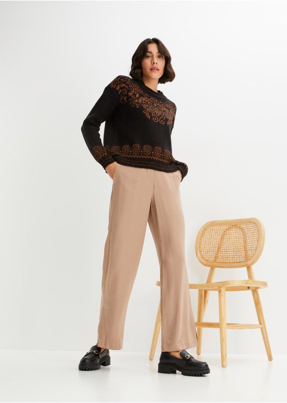 Pull avec motif en lurex