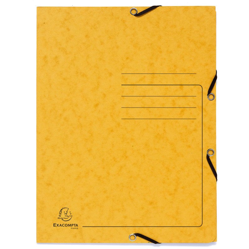 Chemise à élastique 3 rabats carte Exacompta 24 x 32 cm - couleurs assorties