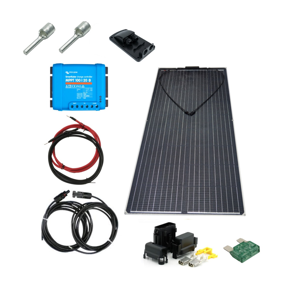 SKANBATT 1950x710 - 270W Flexi Half-cut komplett kit med Victron BT MPPT