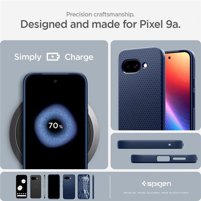 Google Pixel 9a Liquid Air Case Gummi Hülle (ACS09040) - Navy (Matt)