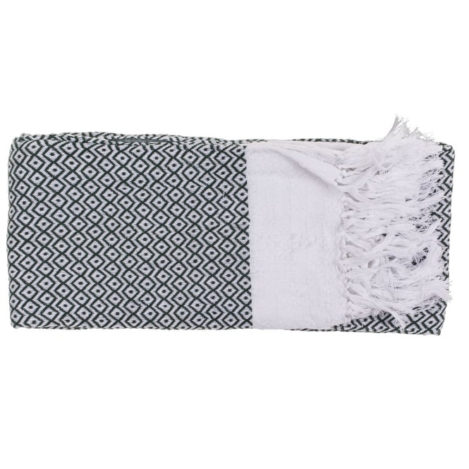 Premium Strandtuch - ca. 80 x 170 cm- grün/weiß