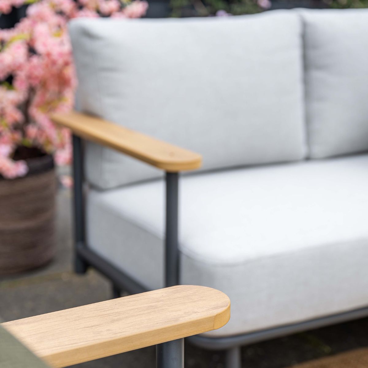 Ripalta aluminium loungeset - carbon black - valley sand