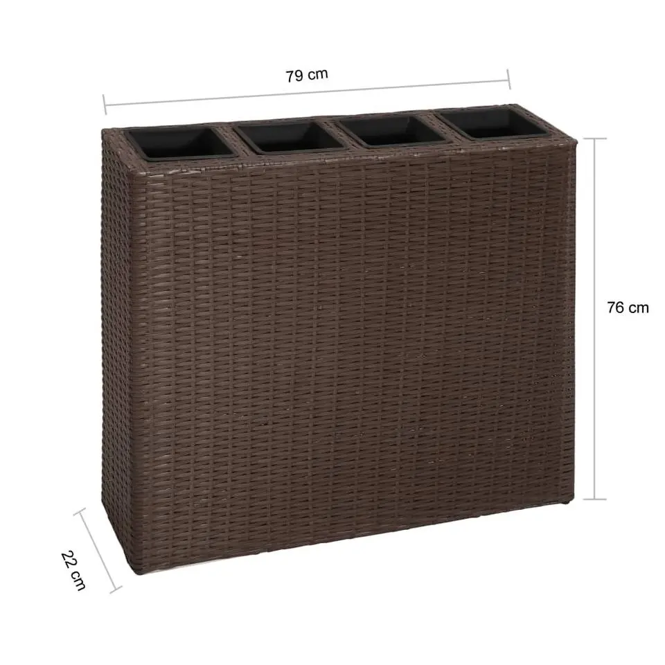 vidaXL - Verhoogde Plantenbak - Bruin - Poly rattan