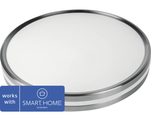 FLAIR Viyu LED plafondlamp, dimbaar, 24W, 2500 lm, 2700-6500 K, HxØ 6,54x36,5 cm, Musica chroom/mat - Compatibel met SMART HOME van hornbach