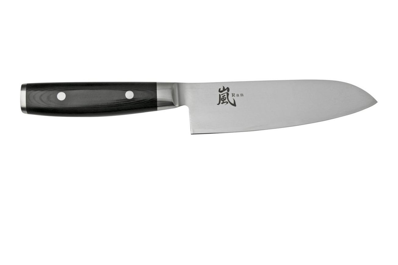 Yaxell Ran 36056, 3-delige messenset santoku 16,5 cm, universeelmes 12 cm en messenslijper