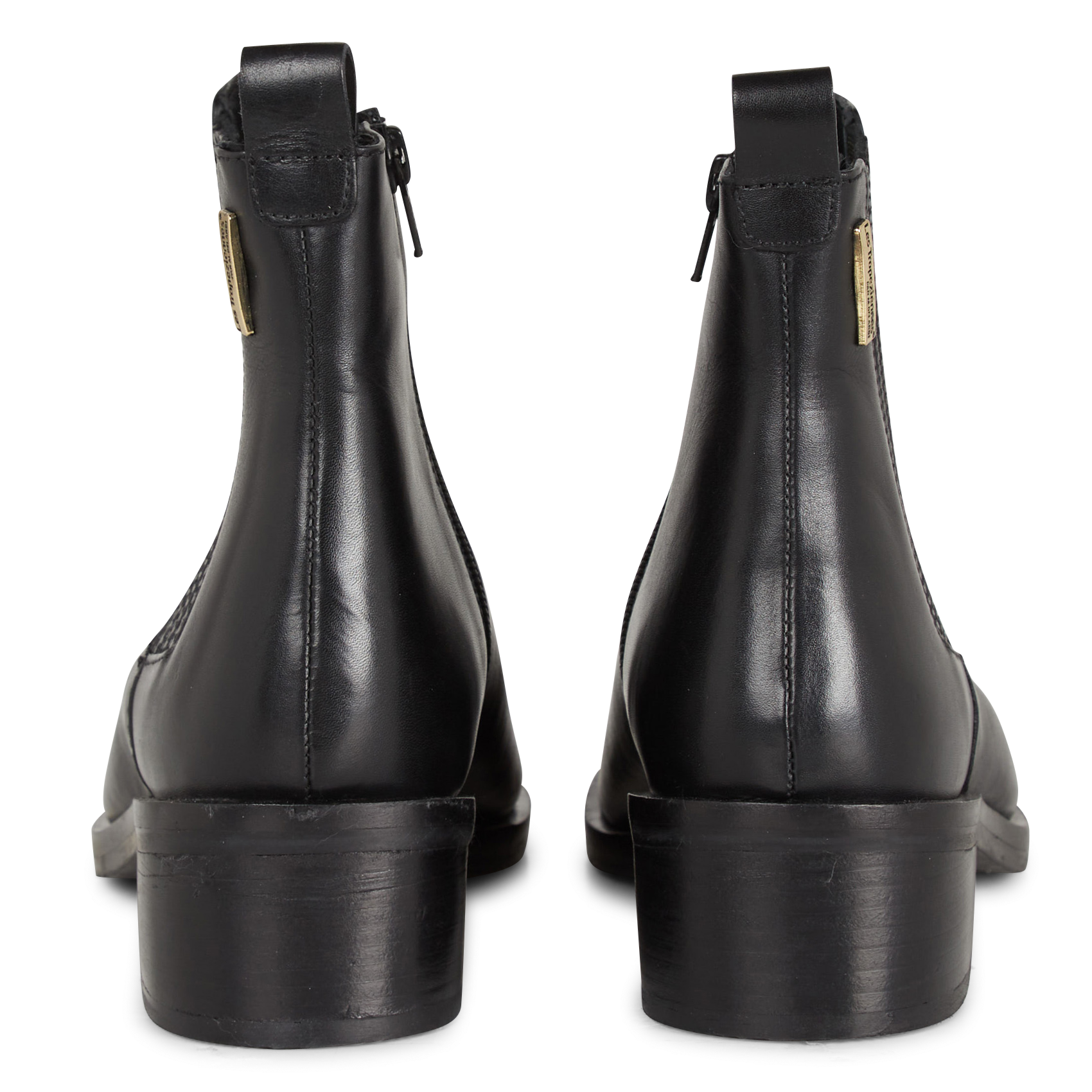 LUKAZE - Bottines en cuir à talon mi-haut | Noir