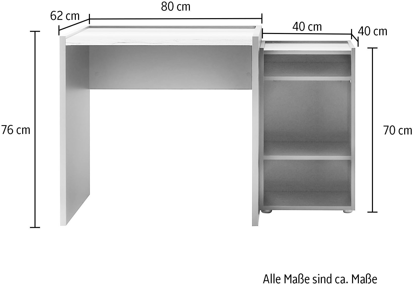 INOSIGN Büromöbel-Set »CITY/GiRON, modernes Design, Homeoff., Büro in zwei Farben/Wotan Eiche« Set, 2 Stk. tlg. enthält Schreibtischunterschrank, Schreibtisch, wohnliches Home Office