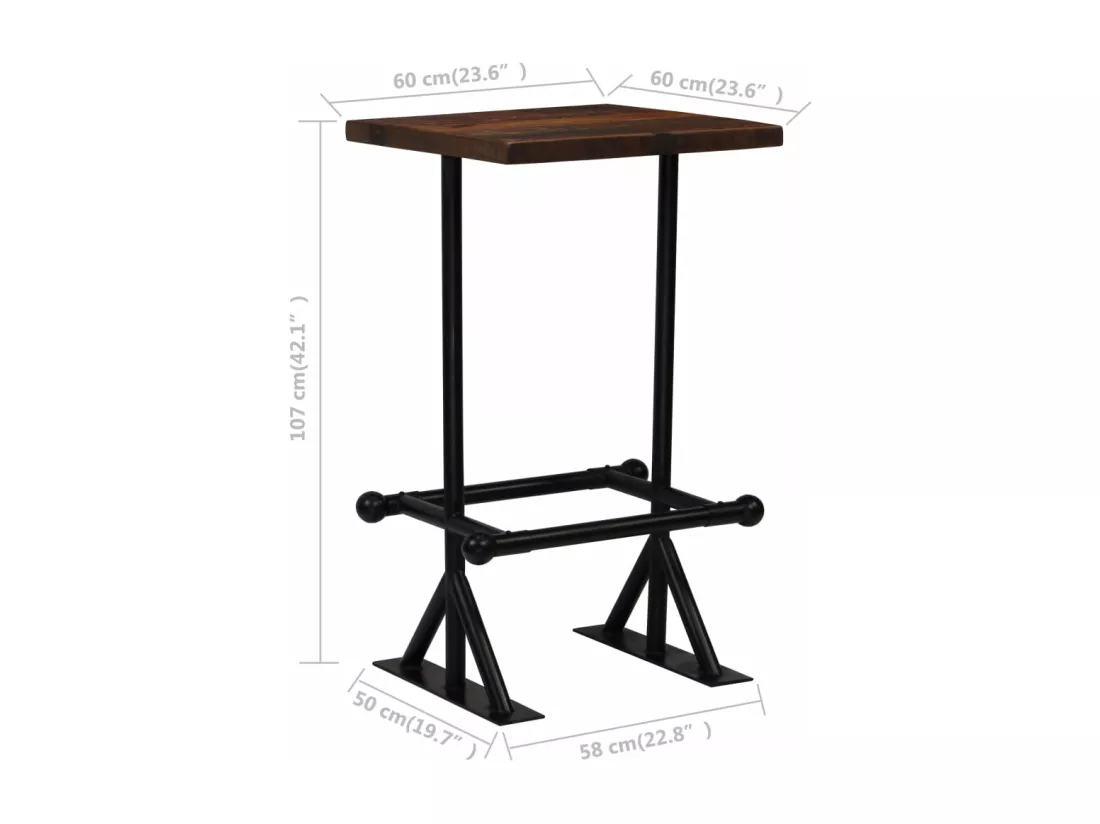 Mobilier de bar 3 pcs Bois de récupération massif